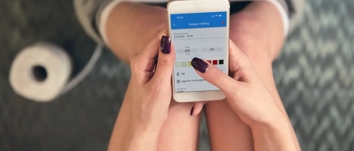 Bruk appen HEAL for å følge med endringer i urinen som kan vise til alvorlig sykdom